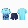 thumbnail image 2 of KPOPLK 2 Piece Boys Athletic Outfit Sets Breathable Short Sleeve Elastic Waist Quick-dry Summer Top and Shorts Clothes Size 3-4 Years,Light Blue, 2 of 6