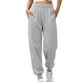 thumbnail image 4 of Joggers for Women Plus Size Casual Sweatpants Lightweight Pullover Elastic Waist Track Pants Comfy Loose Lounge Trousers with Pockets, 4 of 5
