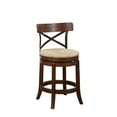 thumbnail image 3 of Boraam Myrtle 24in. X-Back Swivel Wood Counter Stool - Mahogony Finish, 3 of 7
