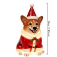 thumbnail image 3 of Clearance Christmas Resin Corgi Dog Figurines with LED Light, Cute Christmas Decorations for Home, Christmas Dog Night Light for Home 7.9 Inch, 3 of 6