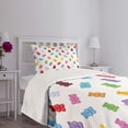 thumbnail image 5 of Ambesonne Dessert Quilted Bedspread Set 2 Pcs, Vibrant Gummy Bears, Twin Size, Multicolor, 5 of 6