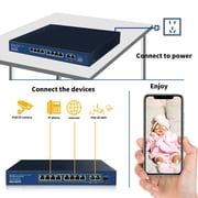 8-Port Gigabit Internet Unmanaged Poe Switch, Home Power over Ethernet Hub Router, Office Network Splitter with Fanless Metal Housing