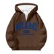 thumbnail image 3 of MHFRRA Sudadera con Capucha y Cremallera de Un Cuarto con Estampado de Letras, Suave, para Uso Diario, Cómoda, Ligera, Deportiva E Informal Café, 3 of 3