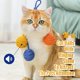 thumbnail image 3 of Pelota de sisal colorida para gatos, juguete interactivo para interiores, pelota para morder, arañar y perseguir, pelota de sisal con sonido para mascotas., 3 of 4