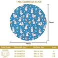 thumbnail image 3 of Easter and Pink Bunnies Blue Pattern Round Tablecloth 60", Wrinkle-Resistant Wipeable Cover for Kitchen, Dining, Picnic & Patio, 3 of 6