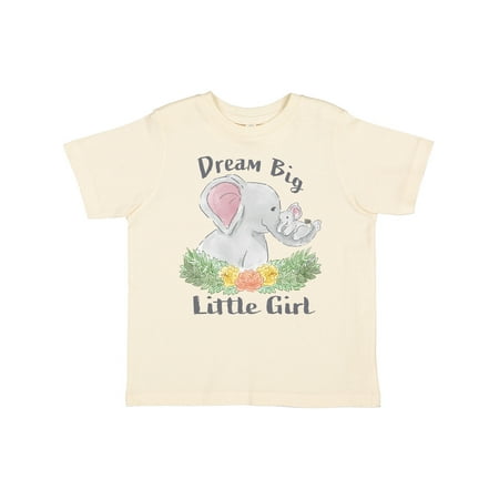 

Inktastic Dream Big Little Girl Cute Elephant Family with Flowers Gift Toddler Boy or Toddler Girl T-Shirt