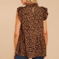 thumbnail image 5 of Ketyyh-chn99 Chandail en Molleton Col Rond pour Femmes Cadeaux pour Femmes Été Tunique à Manches Courtes à Volants Hauts Débardeurs Marron,G, 5 of 5
