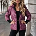 thumbnail image 6 of VEKDONE Womens Diamond Quilted Hooded Puffer Jacket Zip up Padded Coat Relaxed Fit Warm Jackets Fall Winter Fashion Outerwear for Commuting, 6 of 6