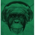 thumbnail image 2 of Smile Monkey Headphones Hipster Funny Plus Size Crewneck Graphic Tee Shirt Brisco Brands 2X, 2 of 5