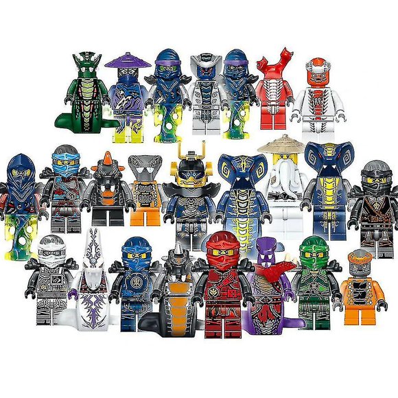 24pcs/set Mini Ninjago Building Blocks Figures Puzzle Doll Collection Toys Kids Birthday Giftfanceye