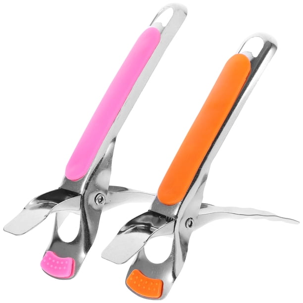 2pcs placa caliente pinza de acero inoxidable bowl retriever tazón de cocina pinzas