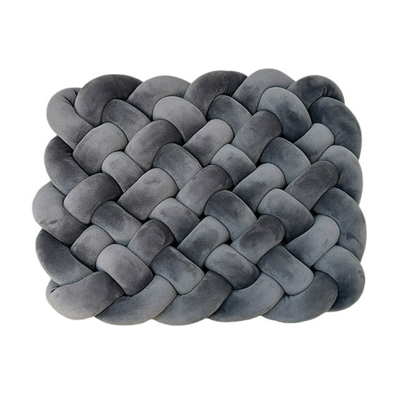 Dark Gray Woven Throw Pillow Sofa Cushion Bed Rest Pillow Decorative Accent Pillow Home Knit Seat Cushion Living Room Bedroom Decor