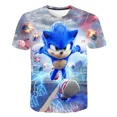thumbnail image 2 of Camiseta Kawaii Super Sonic, camiseta de manga corta con dibujos animados de juego para niños y niñas, camiseta Harajuku, camisetas para niños, camisetas divertidas, ropa para niños, 2 of 5