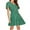 Green, variant on Langwyqu Polka Dots Print Girls V-Neck Short Sleeved Button Down Ruffle Dress For 5-14 Years