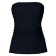 thumbnail image 5 of Tank Tops for Women,Elastic Fitted Solid Tube Top Off Shoulder Backless Casual Going Out Bandeau,Camisole Tops for Women,Black,S, 5 of 9