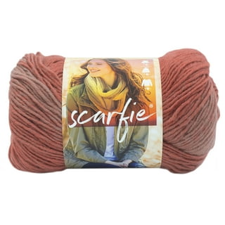 Lion Brand Scarfie Yarn -Cranberry/Black, Multipack of 3