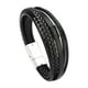 thumbnail image 1 of Tejida Del Brazalete de de Los Hombres de Cuero pteado negro Sunnimix Pulseras anchas de puño, 1 of 8