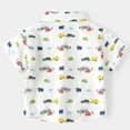 thumbnail image 4 of Tisuna Button Down T Shirt For Boys Toddler Dinosaur Print Short Sleeve Lapel Neck Tops Casual Cute Boys Child Summer Outfits White Size 5-6 Years, 4 of 8