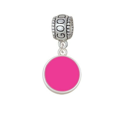 Small Hot Pink Enamel Disc - Good Luck Charm Bead