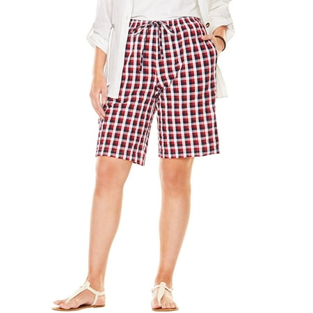 Cotton Seersucker Short - Plus Size Seersucker Short