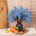 thumbnail image 4 of Artificial Flowers Babys Breath Flower Bulk Faux Silk Gypsophila Bouquet Real Touch Silk Floral Arrangement for Fall Artificial Flower Centerpiece Home Fireplace TableDecor (Blue+Vase), 4 of 5