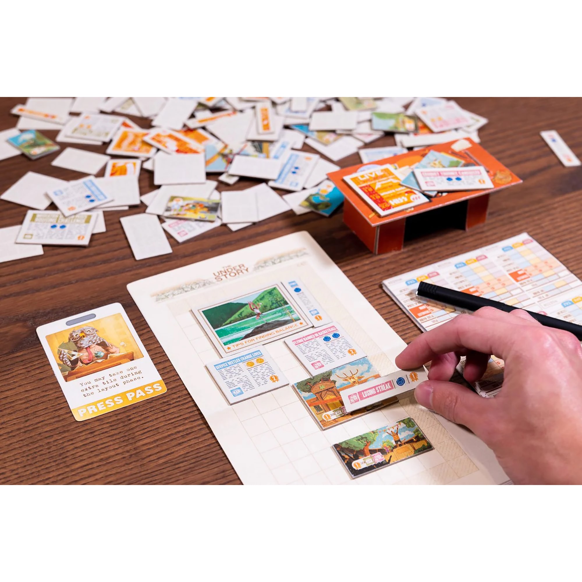 AEG: Fit to Print - Alderac Entertainment Group, Enjoy Relaxing Solo Puzzles Or Frenetic Action Up To 6 players, Tile Placement Board Game, Ages 10+, 1-6 Players