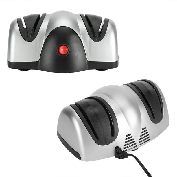 Afilador De Cuchillos Eléctrico, Herramienta De Afilado De 2 Etapas, Accesorio De Cocina, Plateado Y Negro