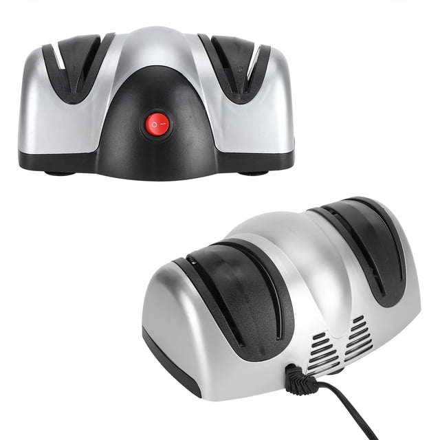 Afilador De Cuchillos Eléctrico, Herramienta De Afilado De 2 Etapas, Accesorio De Cocina, Plateado Y Negro