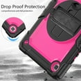 thumbnail image 6 of Samsung Galaxy Tab A7 Lite Case 8.7" with Screen Protector 360 Rotating Hand Strap Stand, Dteck Drop-Proof Rugged Case for Galaxy Tab A7 Lite 2021 SM-T220/T225/T227,Rose+Black, 6 of 7
