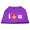 Purple, variant on Pet Dog Cat Shirt Screen Printed, "I Love You"