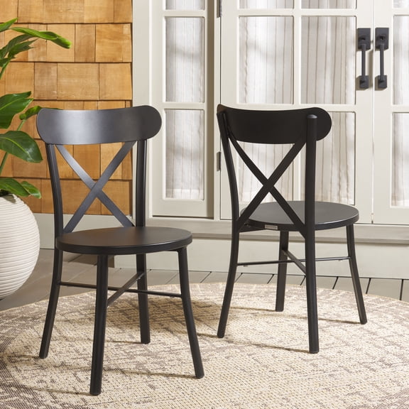 Safavieh Core Aluminum Outdoor Dining Side Chair - Set of 2, Black