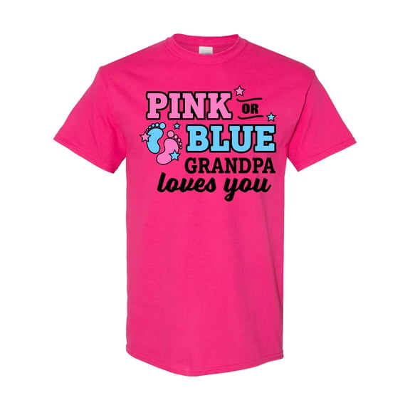 Inktastic Pink or Blue Grandpa Loves You T-Shirt