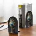 thumbnail image 5 of Susaid Owl Globe Sculpture Print Wooden Bookends Decorative Book Ends for Shelves Heavy Books Holder Organizer Non-Slip Desk Book End for Kids Room Office School 1 Pairs, 5 of 8
