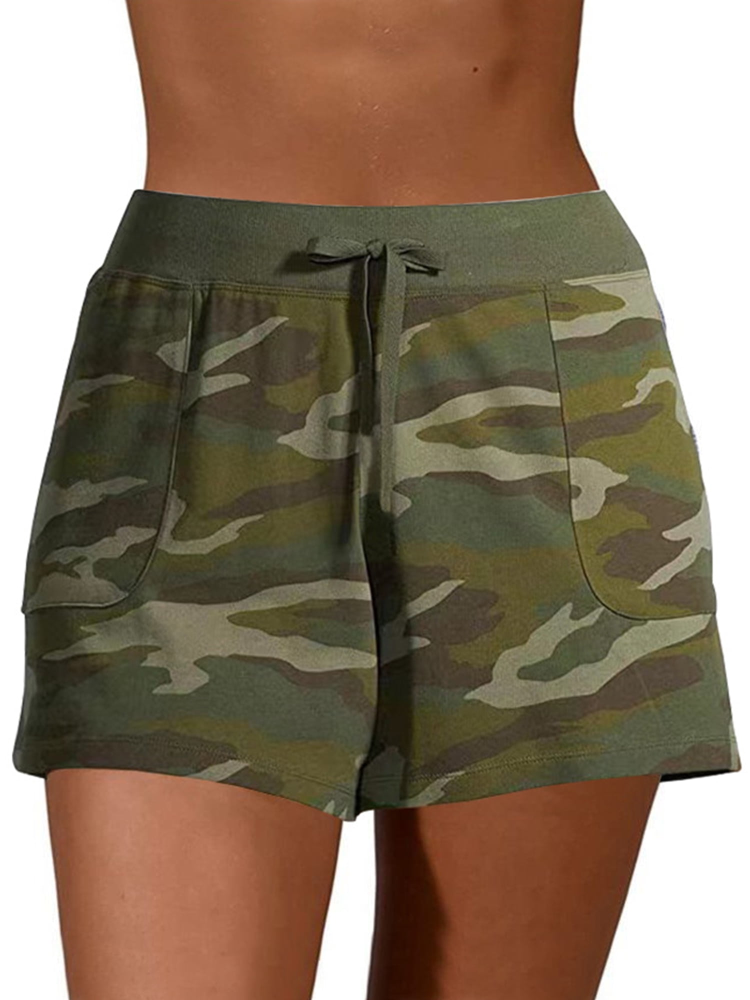 Womens Army Camouflage Casual Skinny Fit Stretch Extra Mini Micro Shorts Pants 