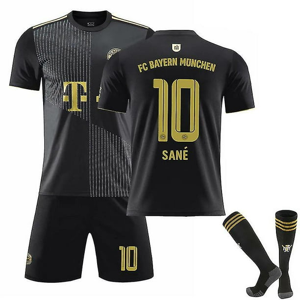 21-22 Bayern Munich Equipo de fútbol All Black T-shirt Jersey Home Jersey Set Niños Adultos