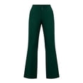 thumbnail image 4 of Women's High Waisted Dress Pants Bootcut Flare Leg Double Button Business Casual Work office Trousers with Pockets Stretchy Elegant Green, 4 of 6