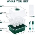 thumbnail image 3 of Jinsinto Mini Greenhouse For Plants, 10 Pieces 120 Cells Inner Seedling Tray With Raised Lids, Seedling Tray, 20 Labels, 2 Tools, 3 of 5