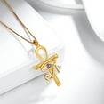 thumbnail image 3 of 925 Sterling Silver Egyptian Ankh Cross Horus Eye of Ra Pendant Necklace Women Amulet Jewelry Hipunk, 3 of 8