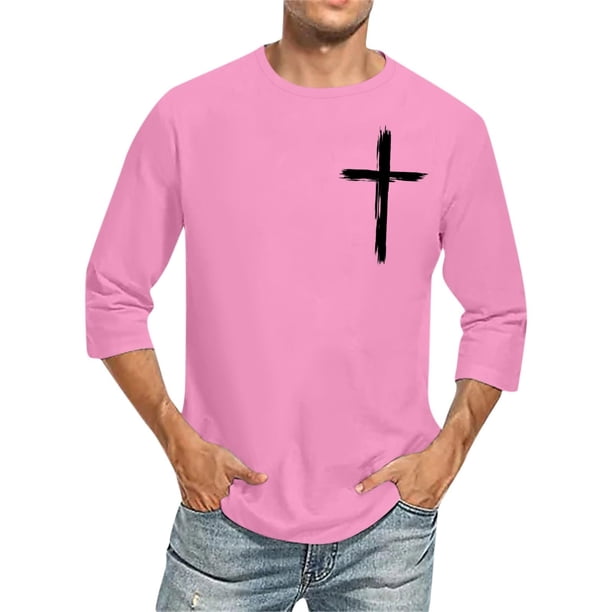 Camisas de Manga Larga para Hombres Imprimir Casual Cuello Redondo Blusa de Manga Corta, Camisas de Lino para Hombres