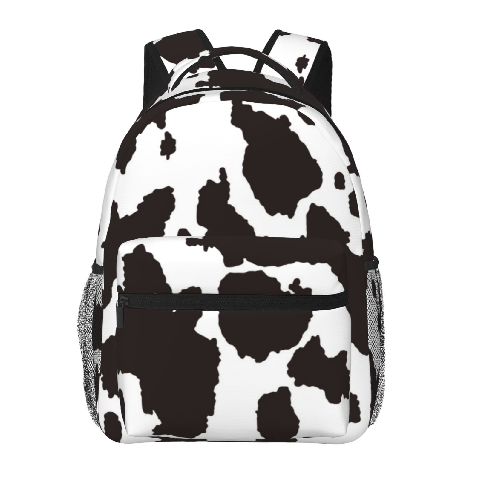 Ratiio Cow Skin 2 Print Eco-Friendly Casual Backpack, Water-Resistant Polyester Canvas Daypack with Smooth Zippers, Comfortable & Durable Travel Bag with Laptop Compartment