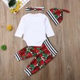 thumbnail image 6 of 4PCS Newborn Baby Girls Little Sister Romper Pants Leggings Outfits Set Clothes, 6 of 6