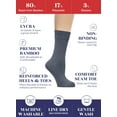 thumbnail image 3 of Hugh Ugoli Women's Bamboo Thin Dress Socks Crew Business Casual, 3 Pairs, Grey, Shoe Size: 9-12, 3 of 7