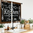 thumbnail image 3 of Brown Black Rustic Kitchen Curtains Short Small Farm Country Farmhouse Rod Pocket Fork and Spoon Kitchenware Bedroom Living Room Treatment Fabric 2 Panels 27.5Wx39H Inch, 3 of 6