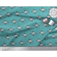 thumbnail image 3 of Soimoi Green Rayon Fabric Geometric & Roses Floral Printed Fabric 1 Yard 58 Inch Wide, 3 of 3