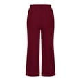 thumbnail image 5 of Women High Waisted Wide Leg Pants Drawstring Elastic Trousers Comfy Straight Leg Fashion Long Pants With Pockets, 5 of 5