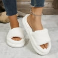 thumbnail image 6 of Bovxnpu Women's Warm Fuzzy Slippers Winter House Shoes, Women's Casual Home Indoor And Outdoor Slippers Plus Velvet Warm Open Toe Slippers Comfy Soft Lightweight Indoor House Shoes, 6 of 8