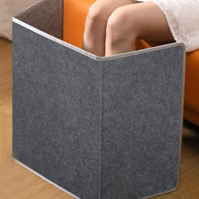 Under Desk Leg Warmer - Electric Foot Warmer, Portable Space Heater for Office & Home, Heated Floor Mat with Quiet Thermostat, Leg Heater for Indoor Use, Compact Foldable Under Desk Heater (Grey#C)