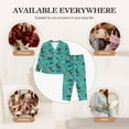 thumbnail image 5 of Rateoe Hawaii Palms Pattern Womens Pajamas Set Long Sleeve Sleepwear Button Down Nightwear Soft Cotton Pj Lounge Sets, 5 of 9
