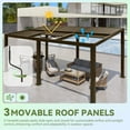 thumbnail image 4 of MELLCOM Gazebo 12x20 with Adjustable Galvanized Steel Roofs, All Aluminum Frame Permanent Pergola for Patio, Outdoor Freestanding Shelter, Dark Brown, 4 of 10