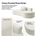 thumbnail image 4 of Tina's Home Modern Minimalist 3-Seater Cream Sofa for Adult Living Room Couch with Curved Design No Assembly Required, 4 of 9